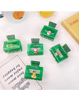 Kızlar için noel kaliteli mini saç pençe klipsleri akrilik kare saç pençe 5 cm saç aksesuarları - Product Image 2