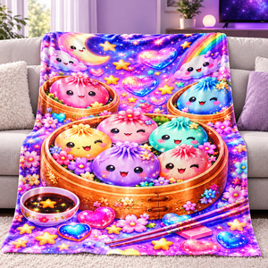 Manta de Franela al por Mayor, Diseño Kawaii de Dumpling, Cubrecama de Felpa Ligera, Lavable a Máquina, para el Hogar en Invierno - Product Image 2