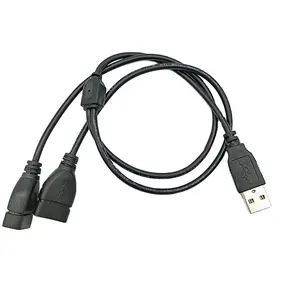 定制usb分路器1进2出USB 2.0公分路器至双2 USB母端口充电延长线