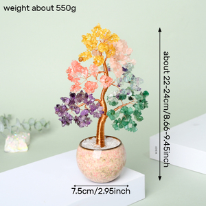 New Designed Crystal Money <b>Tree</b> Handmade Natural <b>Chakra</b> Stones Ceramic Cup Base Crystal <b>Tree</b> for Decoration - Product Image 3