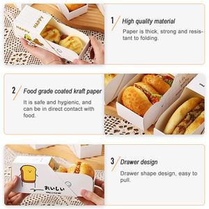 Scatola di imballaggio del cassetto della scatola di imballaggio del pane tostato del panino personalizzato Printon - Product Image 2