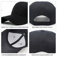 Casquettes de baseball unisexes à 6 panneaux structurées avec fermeture velcro personnalisable, logo brodé personnalisé, casquette de baseball en polyester pour homme JFA4