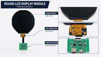 Layar LCD TFT Bulat 7 Inci Resolusi 1080x1080 Layar Sentuh Kapasitif Antarmuka MIPI Modul LCD Sirkular