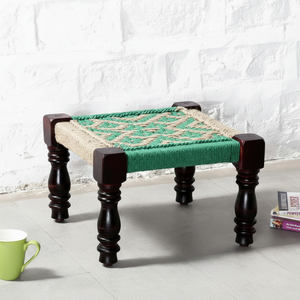 VIFV15702-taburete bajo, patas planas, cuerda natural, 20x20 pulgadas - Product Image 1