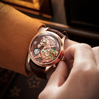 Montre mécanique Lucky Harvey pour homme, titane de grade 5, automatique, édition limitée Année du Cheval, étanche, saphir ZLS502