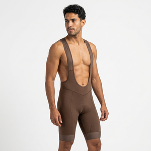 Cuissard de cyclisme moulant pour homme marron en Spandex et Nylon, respirant, à séchage rapide et anti-humidité - Product Image 1