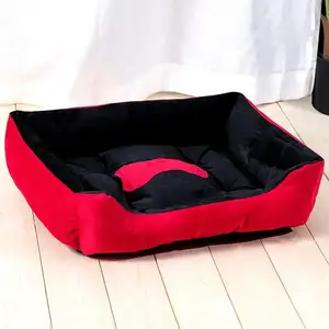 Red Black Pets Rest Sleeping Sofa for Larger Dogs Linen Bed Small House Cushion Cat Beds Cushion Pet Product