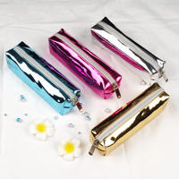 Trousse à crayons étanche et pailletée pour stylos Sac à fermeture éclair cosmétique transparent au laser Pochette de maquillage à fermeture éclair