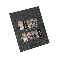 Lot de 10 faux ongles de luxe violets peints à la main, motif fleur 3D zèbre, forme carrée moyenne, couvrance totale, en gel, réutilisables