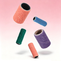 100 pièces de bandes abrasives roses pour ongles, emballage personnalisé en boîte, soin des pieds, manucure, perceuse à ongles électrique, mini bandes abrasives