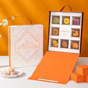 Wholesale Luxurious Display Cardboard Paper Candy Chocolate Moon Cake Packaging Flip Cover Gift Boxes