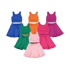 Top Fashion Baby Athletic Clothing Set Kids Girls Yoga Wear Suit Athletic Bra And Short Dress Fitness Yoga Wear For Kids