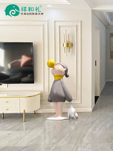 ประติมากรรมโลหะรูปตัวการ์ตูนเด็กผู้หญิงที่ลงจอดตกแต่งธีมความรักแผนกขายของในห้องนั่งเล่นโมเดลศิลปะต้อนรับ - Product Image 3