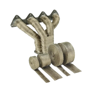 Auto motocicleta coche titanio fibra de vidrio escudo térmico envoltura Compatible colector de escape abajo tubo envoltura de calor para la cubierta del motor del coche - Product Image 1