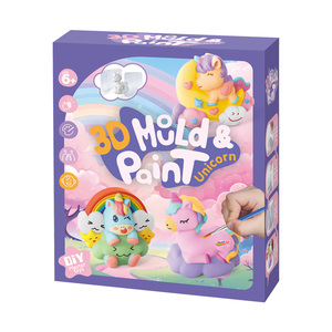 Hot Sale Kids Educational 3D <strong>Plaster</strong> Mold Cartoon Unicorn <strong>Plaster</strong> Model Diy Painting Toys <strong>Set</strong> - Product Image 1