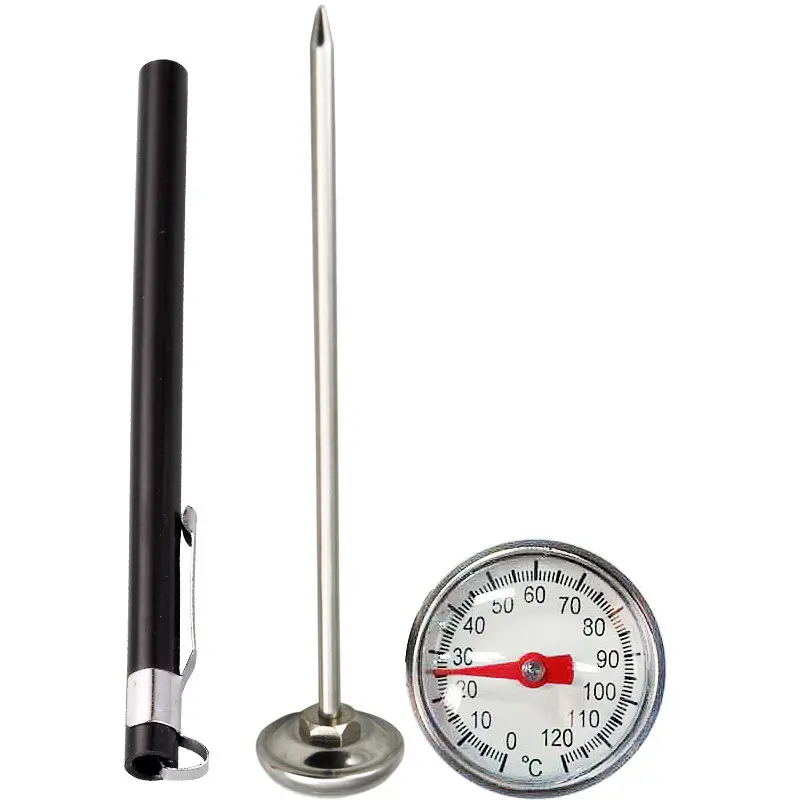 Thermomètre de cuisine Portable analogique de 5 pouces 0 à 120C ou 220F, Type de stylo de cuisine, avec Mini Clip de poche, pour le café, le lait et les boissons