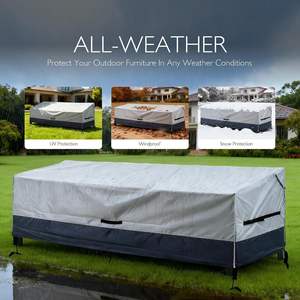 ZJ-JJZ011 ผ้าคลุมเฟอร์นิเจอร์กลางแจ้ง ผ้าอ็อกซ์ฟอร์ด 420D ปิดด้วยเชือกรูด กันน้ำ กันฝุ่น สีเทา สีเทาเข้ม สีเบจ สีน้ำตาล ทูโทน - Product Image 4