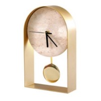 Horloge décorative de bureau moderne de luxe léger, modèle LDY haut de gamme, pièce artisanale en fer métallique pour bibliothèque et bureau