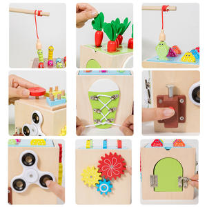 Boîte d'activités en bois Montessori Elisyia 9-en-1, jouet éducatif avec pêche, extraction de carottes et capture d'insectes <span class=keywords><strong>pour</strong></span> tout-petits - Product Image 3