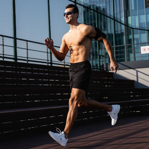 Short de gymnastique personnalisé, nouveauté, haute qualité, respirant, maille, insertion, polyester, spandex, séchage rapide, recyclé, entraînement pour hommes - Product Image 5