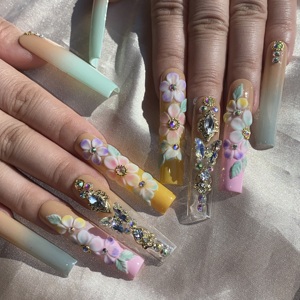 <span class=keywords><strong>Ongles</strong></span> en acrylique français de luxe à couverture complète avec <span class=keywords><strong>colle</strong></span>, <span class=keywords><strong>faux</strong></span> <span class=keywords><strong>ongles</strong></span> réutilisables, cristaux scintillants, pour mariage, fête, usage quotidien, MOQ 1 - Product Image 5