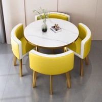 Table basse de salon moderne en MDF imitation pierre, avec plateau et piétement métalliques, et assise et dossier en cuir – Vente directe usine