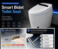 WC intelligent moderne avec chasse d'eau automatique par capteur, chauffage électrique, toilettes intelligentes monobloc avec télécommande