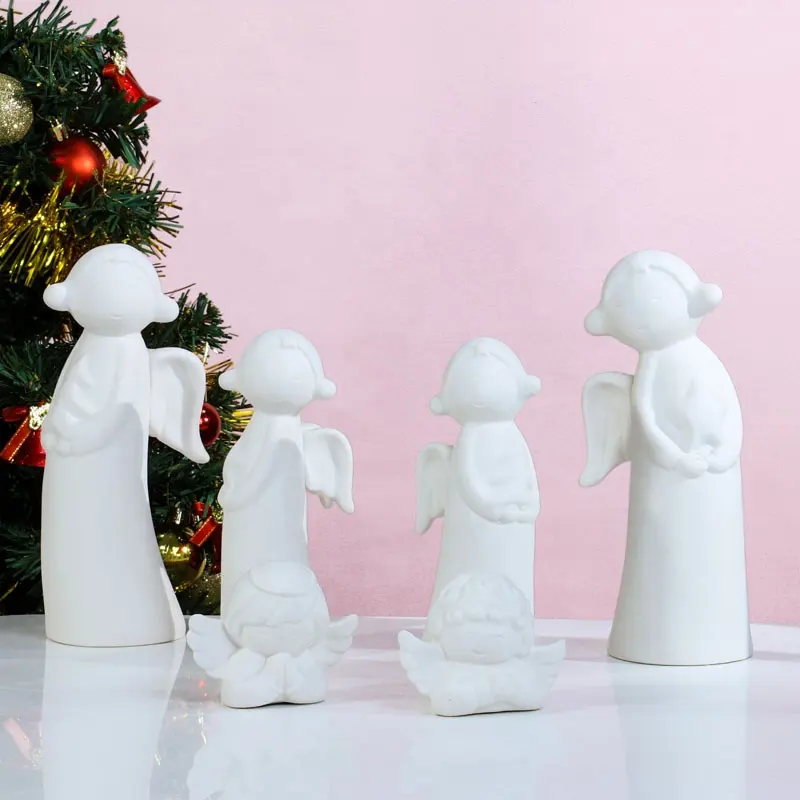 YBH dekorasi Natal ramah lingkungan, dekorasi pohon Natal keramik Gnome ornamen kecil kerajinan keramik