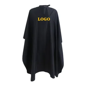 Wholesale Custom Logo Waterproof Gown Aprons Haircut Hairdressing Salon Black Barber Cape