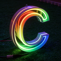 Lettres lumineuses en miroir infini 3D personnalisées, enseigne publicitaire, miroir en acrylique lumineux, enseigne en néon, logo d'entreprise, art de magasin