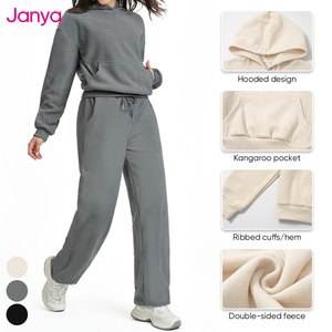 Ensemble de survêtement de jogging doux de haute qualité personnalisé Janya, deux pièces, entraînement, molleton, survêtement pour femmes, jogging, ensemble de <span class=keywords><strong>fitness</strong></span> pour la salle de sport - Product Image 3