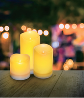 Bougie solaire en plastique Rechargeable pour noël, bougie LED de décoration de mariage