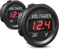 Voltímetro LED Impermeable de 12V 24V CC Verde