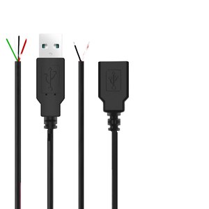 Single-Head Connector PVC Jacketed 3A <strong>Fast</strong> <strong>Charging</strong> Bare-End Wiring <strong>USB</strong> <strong>Plug</strong> 2-Core Power Cord and 4-Core Data Cable - Product Image 1