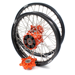 KKE-Juego de llantas <span class=keywords><strong>Enduro</strong></span> 21/18, Compatible con <span class=keywords><strong>KTM</strong></span> EXC XCF SXF 125 250 450 530, Aluminio anodizado naranja Hub - Product Image 3