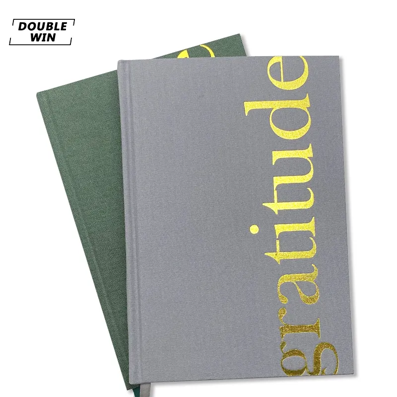 Benutzer definierter Druck Täglich undatiert Plain Linen Hardcover Kinder Notizbuch Dankbarkeit Journal für Frauen