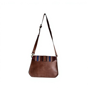 Sac bandoulière bohème géométrique tissé, sac messager ethnique en cuir tissé, sac à l'épaule vintage, sac artisanal en cuir bohème pour femme - Product Image 5