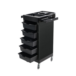 Hot Selling Durable 5-Tier Modern Aluminum Salon Storage <b>Trolley</b> 4-Wheel Heavy-Duty Hair Salon Cart Equipment Factory Wholesale - Product Image 5