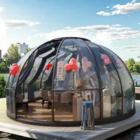 Maisons de conteneurs en dôme en polycarbonate imperméables, personnalisées en usine, style moderne du milieu du siècle, pour camping de luxe en plein air, villa, parc, hôtel