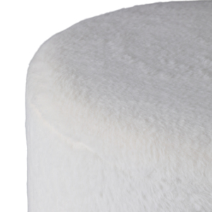 Pouf imbottito in pelliccia sintetica con piedini a sfera, complemento d'arredo contemporaneo per toeletta e poggiapiedi da camera da letto - Product Image 6