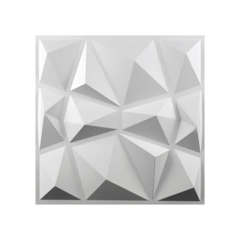 Püskürtücü boyama 3D etkisi PVC beyaz elmas duvar panelleri ev iç süslemeleri için papel tapiz