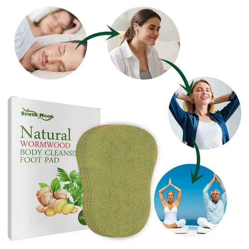 16PCS/Set Chinese Herbal Detox Foot Patch Health Slimming Adhesive Wormwood Foot Pad