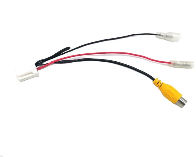 Car 4Pin Female to RCA Plug Connector Reverse Camera Video Cable Complete Wiring Harness for Toyotas Car Audio