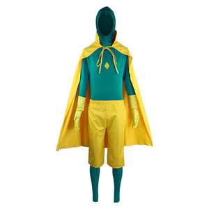 Disfraz de WandaVision para hombre, conjunto completo, traje con capucha verde y amarillo para fiesta de Halloween, juego de rol - Product Image 5