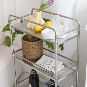 Chariot de rangement en acier inoxydable de 19 cm de large, étagère multi-niveaux pour salle de bain et cuisine - Product Image 2