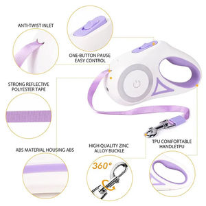 Correas Retráctiles Automáticas Multifuncionales para Perros con Luces <span class=keywords><strong>LED</strong></span> de Aleación de Lujo y Nailon de 9 Pies y 16 Pies, Envío Rápido - Product Image 5
