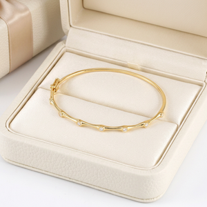 Fabricant de bijoux fins en gros, exportateur de bijoux AU750 pour usage quotidien, bracelets en or jaune massif 18 carats avec diamants naturels pour femmes - Product Image 5