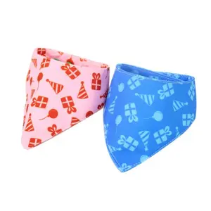 high quality funny triangle printed dog pet collar birthday scarf bandana