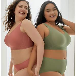 5xl Nahtlose kabellose atmungsaktive weiche Spandex U-Rücken verschlüsse Jelly Strip Cup BH Xxxx L Plus Size Deep Cup Soutien Gorge BHs - Product Image 2