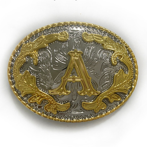 Boucles de <span class=keywords><strong>ceinture</strong></span> lettre initiale grande taille filles garçons boucles occidentales dorées pour <span class=keywords><strong>ceinture</strong></span> (ABC-Z) boucles de rodéo pour hommes et femmes - Product Image 1